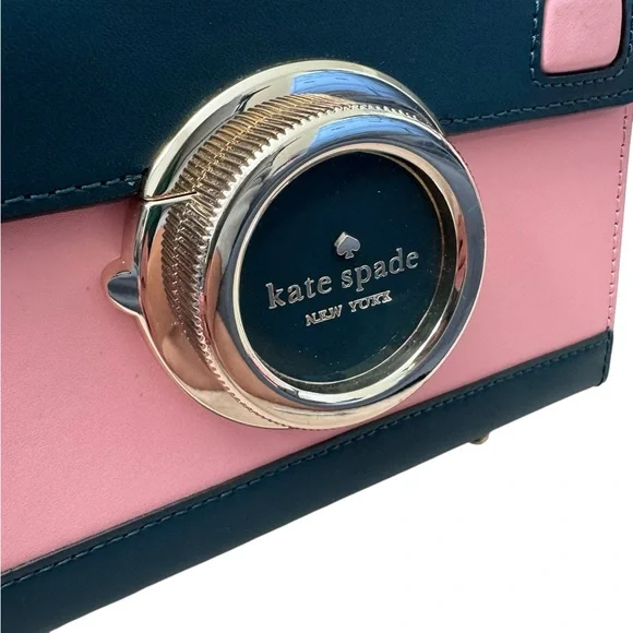 KATE SPADE NWOT Oh Snap Camera Crossbody Novelty Bag Pink And Green - Picture 8 of 13